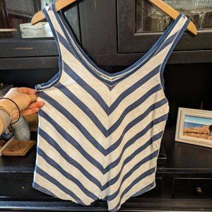 American Rag Cie blue white striped sleeveless tank M